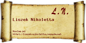 Liszek Nikoletta névjegykártya