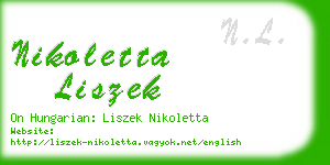 nikoletta liszek business card